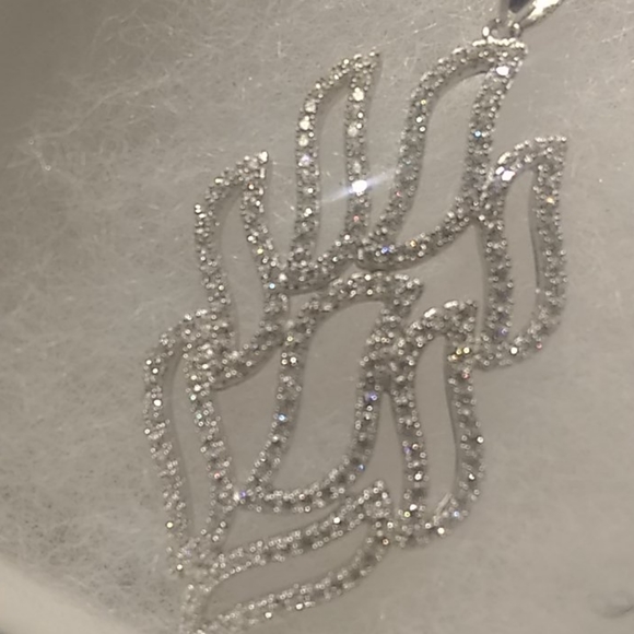 Sterling silver 18in chain necklace cz diamonds s - Picture 3 of 6